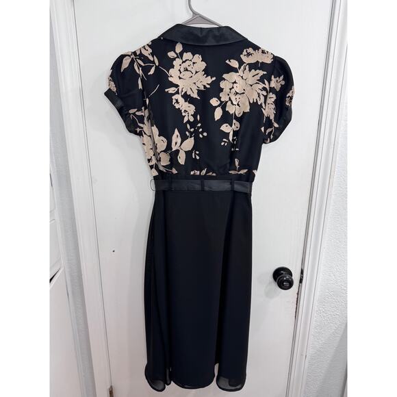 Y2K Robbie Bee Black/Gold Dress w/Stain Ribbon- Size 12 - Picture 4 of 13